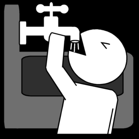 drinking from the tap / valve: drink